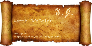 Werth Jácint névjegykártya